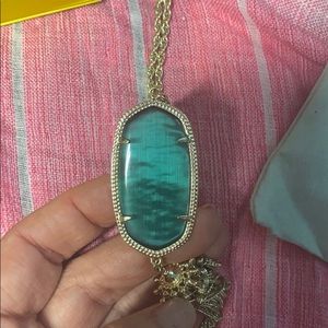 Kendra Scott Rayne necklace in emerald cats eye